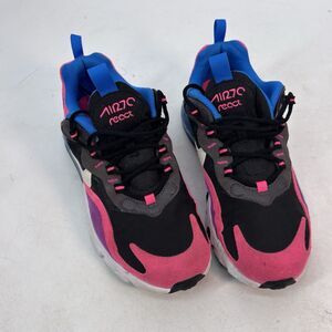 Nike Air Max 270 React BQ0101-001 Black Pink Purple Youth 5.5Y Women 7